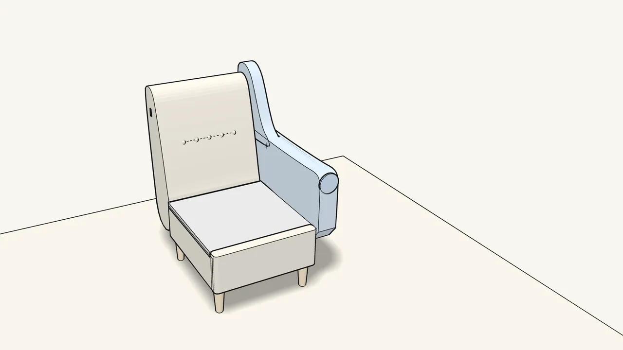 Step 9: Hook the first side unit into the slot on the back. — IKEA STRANDMON assembly