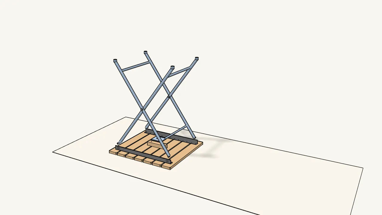 Step 3: Hold the folded legs over the tabletop and open them out. — IKEA TÄRNÖ assembly