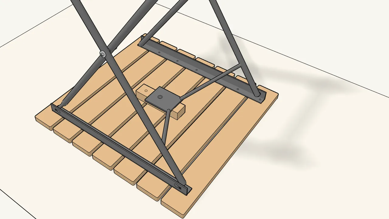 Step 6: Line up the hole in the leg frame’s plate with the centre block. — IKEA TÄRNÖ assembly