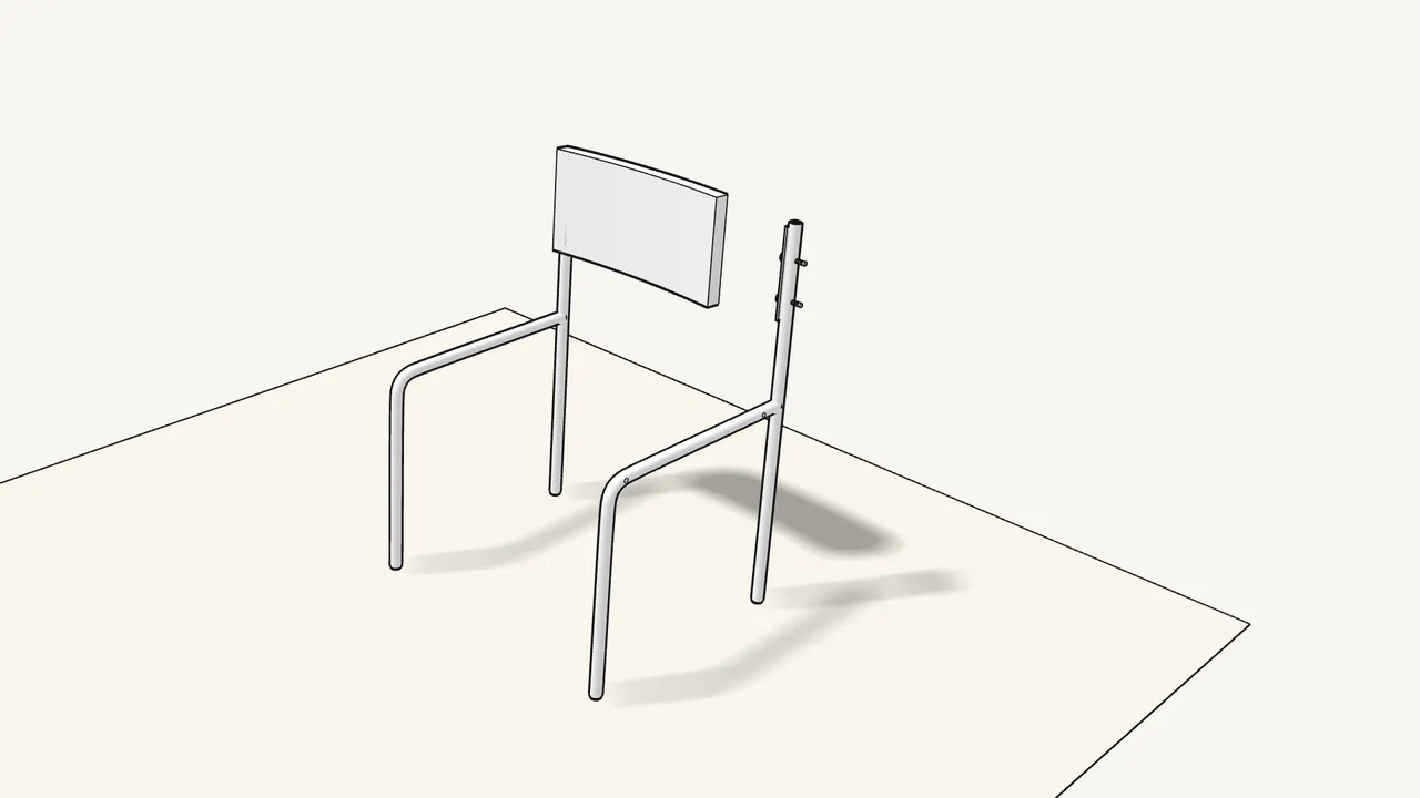 Step 4: Lower the backrest onto the left frame. — IKEA TEODORES assembly
