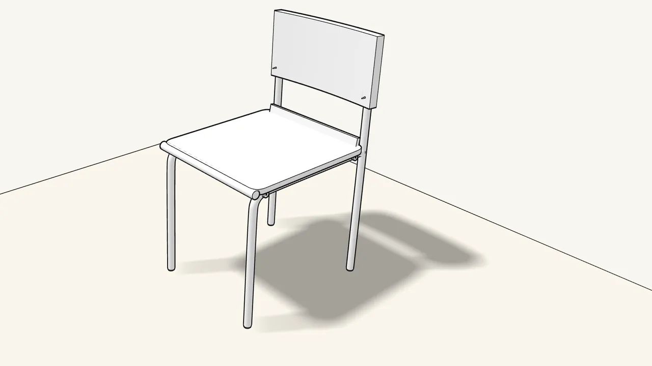 Step 11: Press the front of the seat down until the 4 pegs click in. — IKEA TEODORES assembly