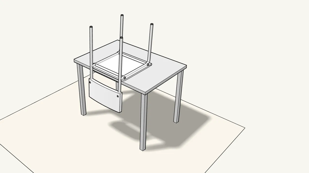 Step 12: Turn the chair over onto a table, seat down. — IKEA TEODORES assembly