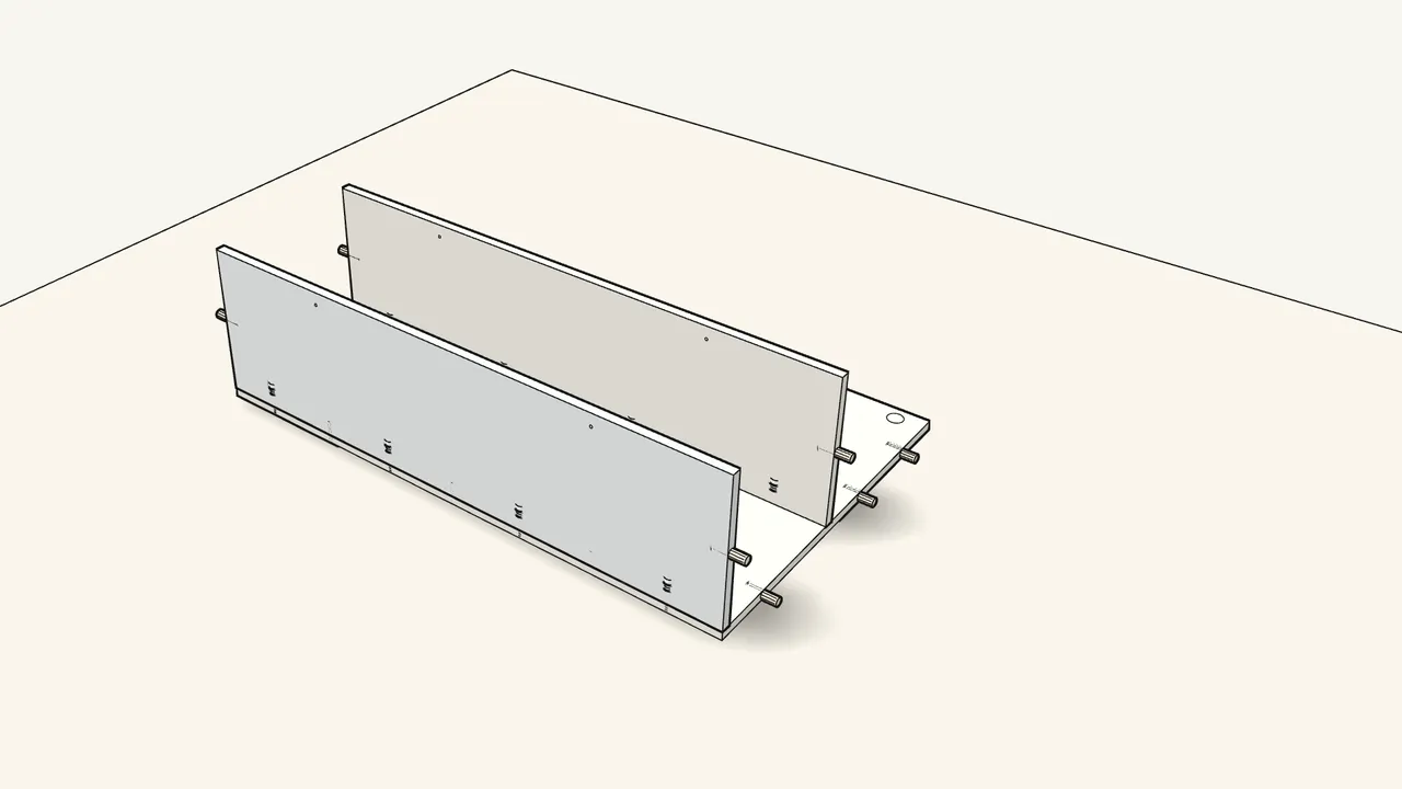 Step 4: Fit both shelves onto the large panel. — IKEA TORNVIKEN assembly
