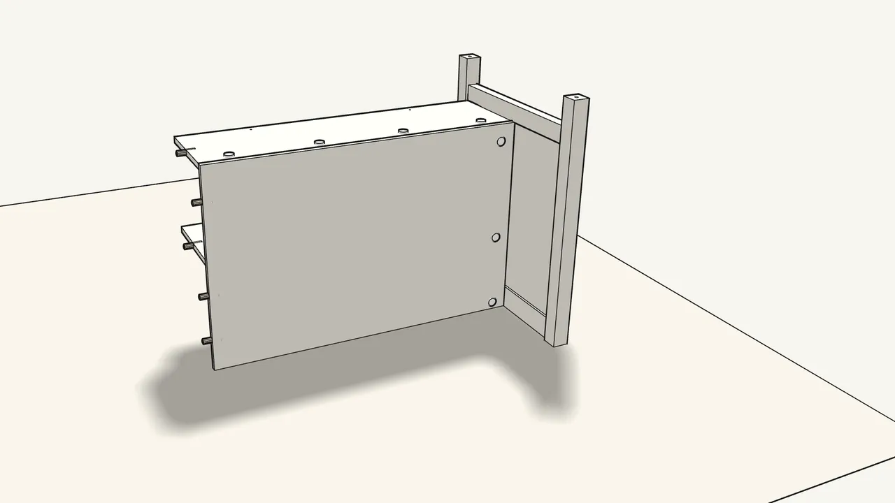 Step 9: With two people, lay the unit down with the legs pointing up. — IKEA TORNVIKEN assembly