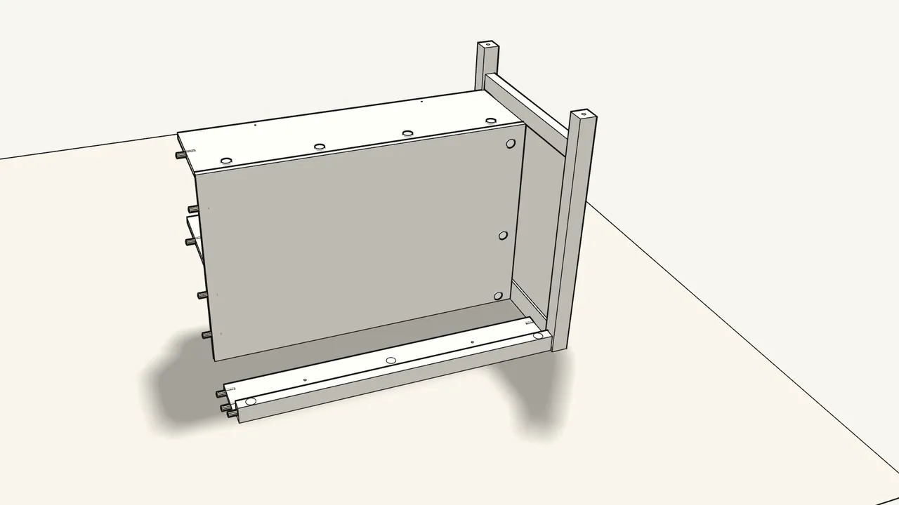 Step 13: Fit the rail next to the board. — IKEA TORNVIKEN assembly