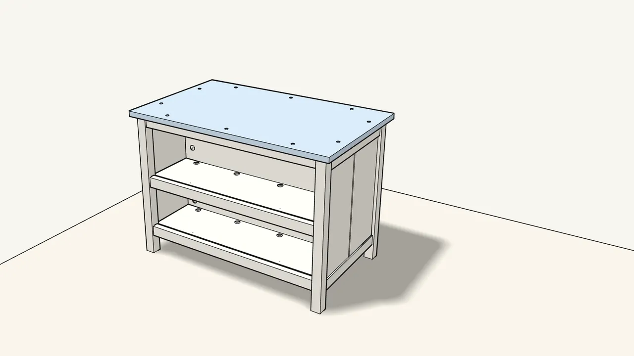 Step 28: Turn the top over and lower it onto the frame. — IKEA TORNVIKEN assembly
