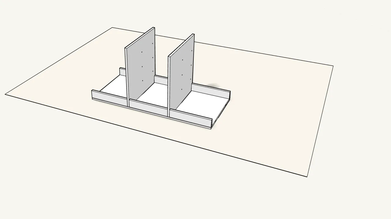 Step 5: Slide the 4 outer strips in against the dividers. — IKEA TROFAST assembly