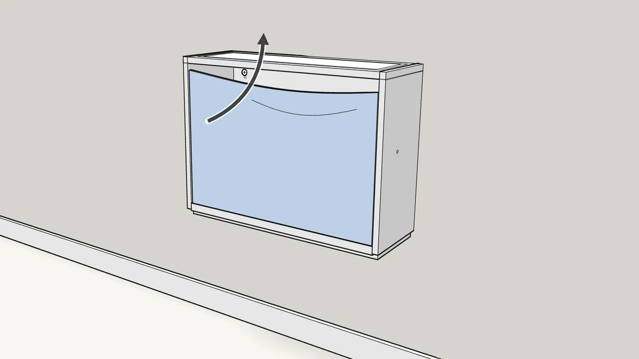 Step 7: Hook the door back into its hinges and tilt it closed. — IKEA TRONES assembly
