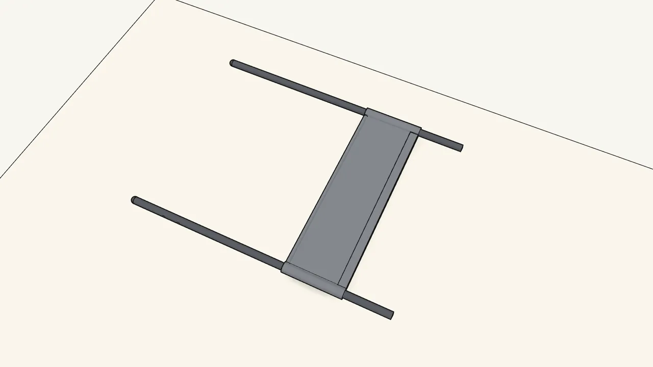 Step 2: Slide two posts through the side sleeves of the panel. — IKEA TUFFING assembly