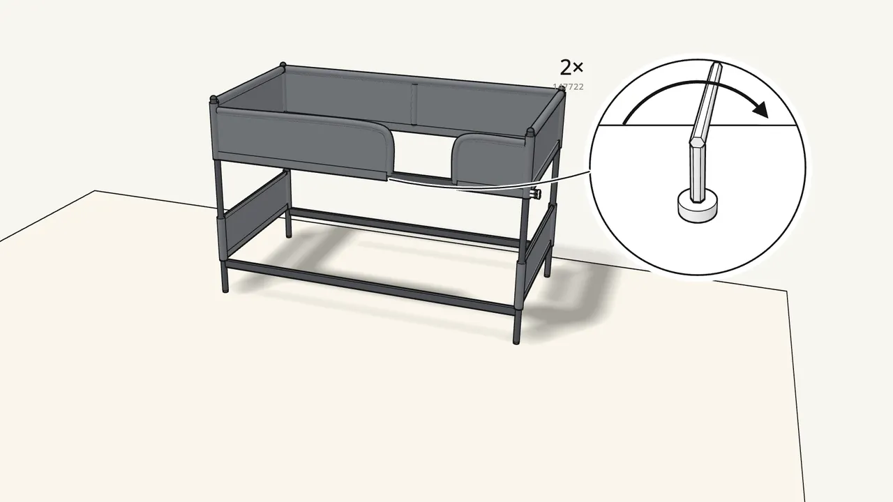 Step 15: Push the bent tubes into the tops of both front guards. — IKEA TUFFING assembly