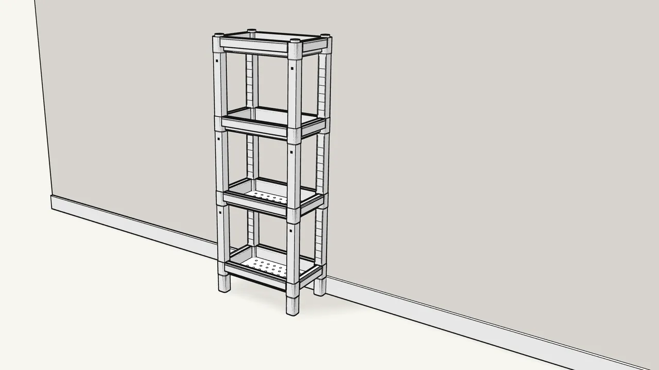 Step 10: Place the shelf unit against the wall. — IKEA VESKEN assembly