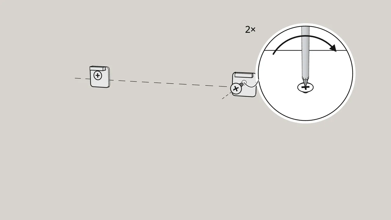 Step 13: Screw each bracket to the wall with 1 screw. — IKEA VESKEN assembly