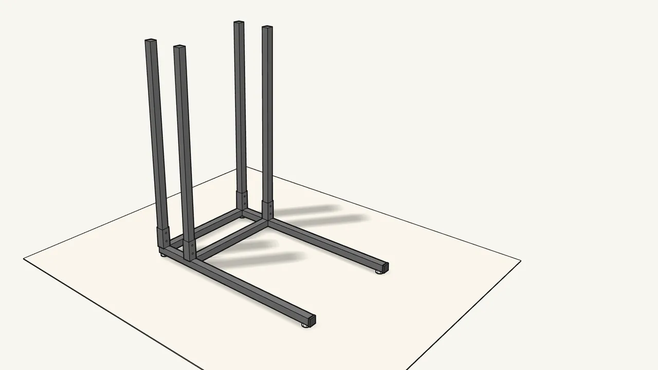 Step 3: Slide the 4 uprights down into the sockets. — IKEA VITTSJÖ assembly